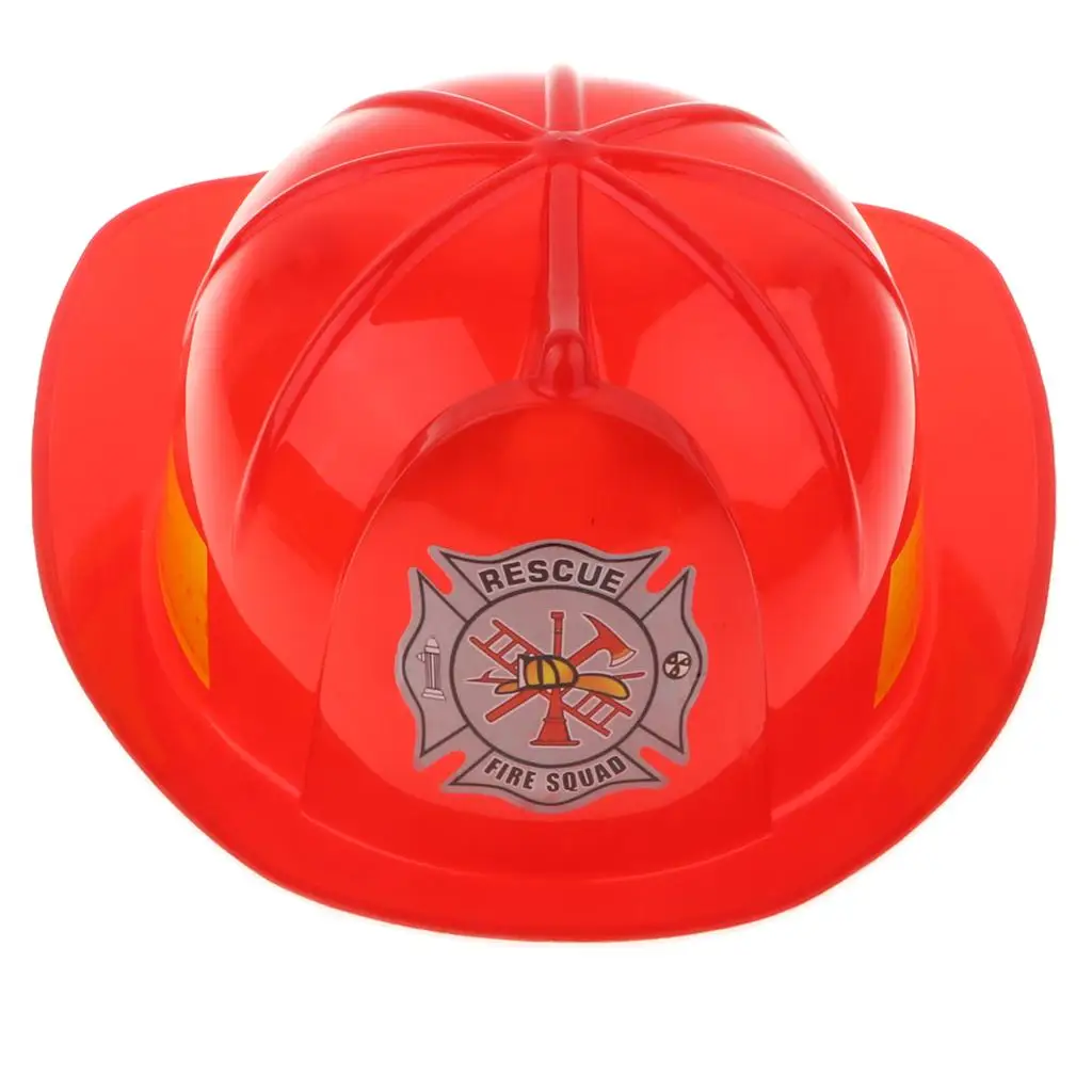 

Fire Fighter Pretend Play Costume Accories Safety Fireman Helmet Red