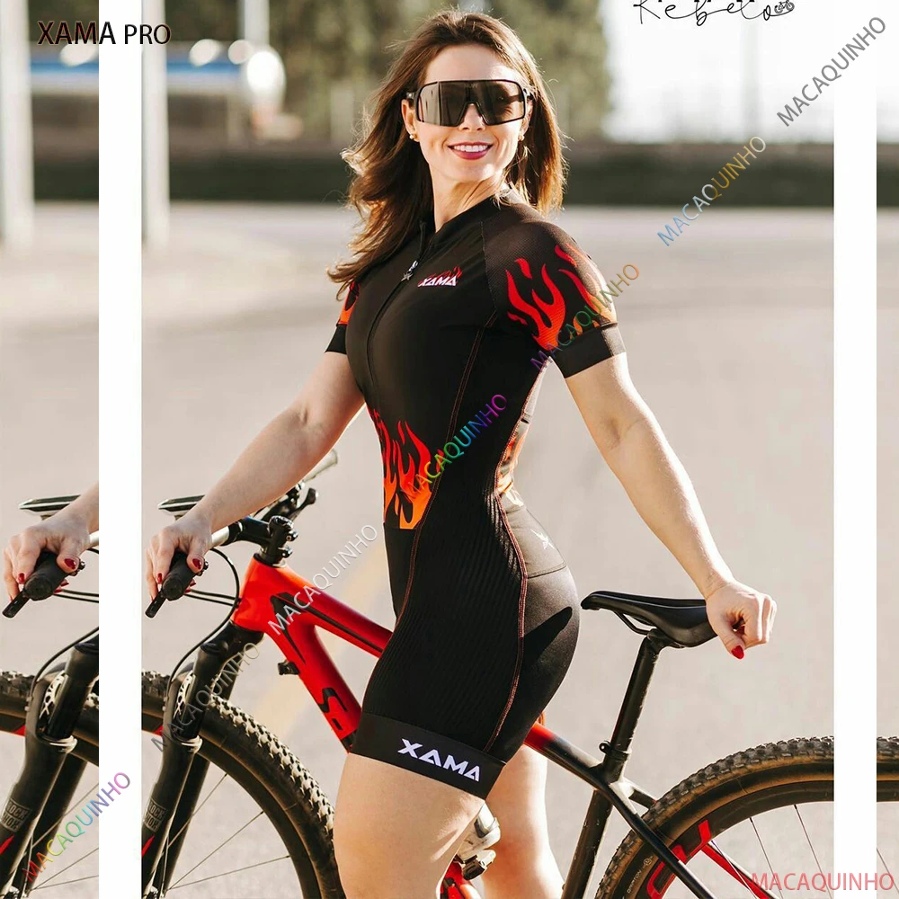 

Комбинезон XAMA PRO для триатлона с маленькой обезьяной, Женский трикотажный костюм для езды на велосипеде, женский костюм для езды на велосипе...