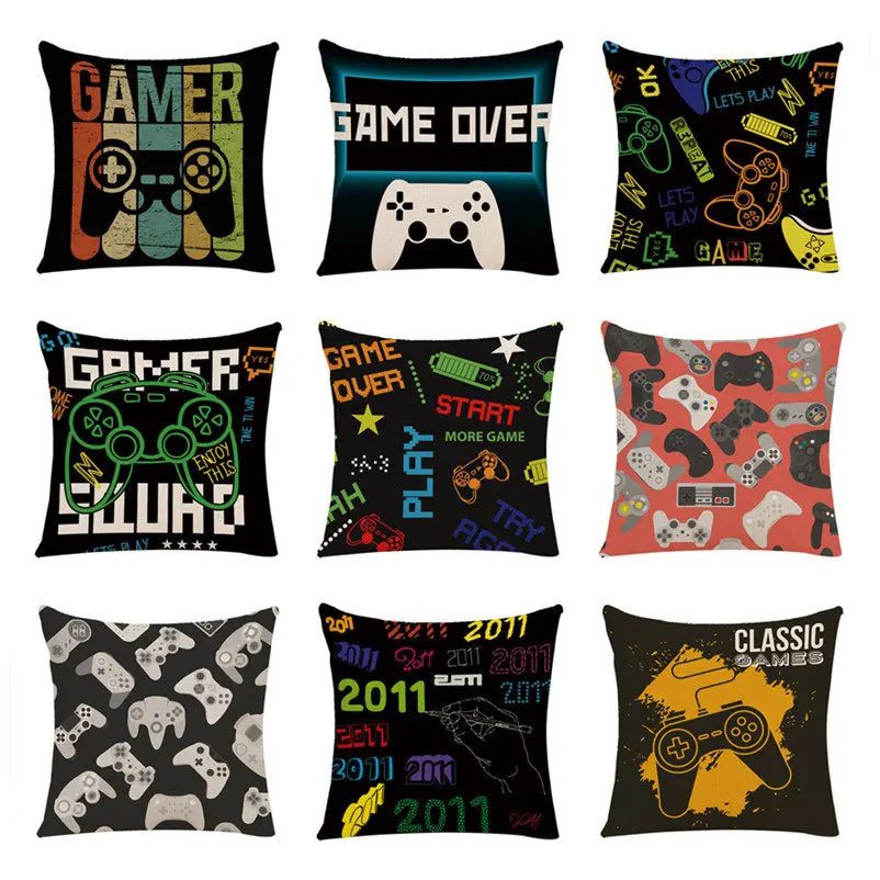 

Game Fanatic Pillowcase Funny Gamepad Pillow Case Gift for Boy Men Home Decor Garden Chair Pillows for Bedroom Aesthetic 45x45