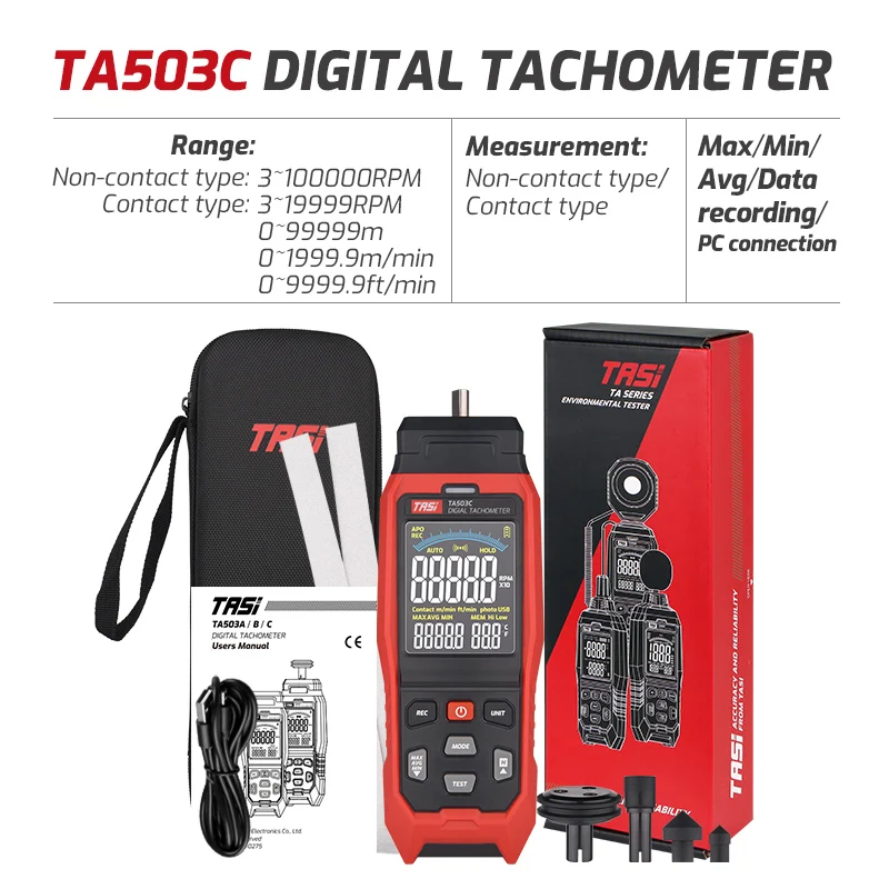 

Лазерный тахометр TASI TA500A/TA500B/TA500C