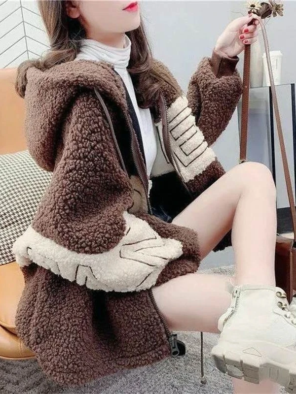 Зимний топ Ins берберская флисовая верхняя одежда свободные корейские женские