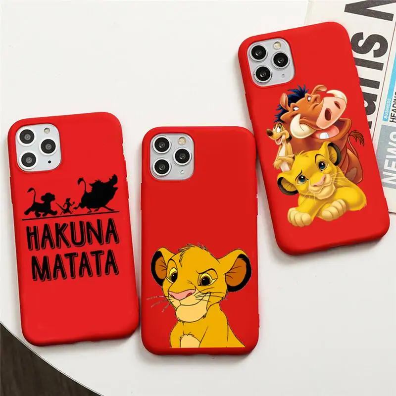 Телефонный чехол Hakuna Matata с симбой Король Лев для iphone 13 12 11 Pro Max Mini XS 8 7 6 6S Plus X SE 2020 XR