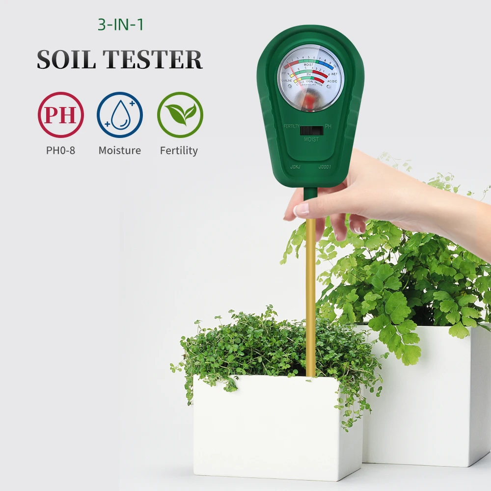 

3 in 1 Soil Moisture Fertile PH Meter Humidity Tester Metal Sensor Soil Detector for Garden Planting Tool No Battery Required