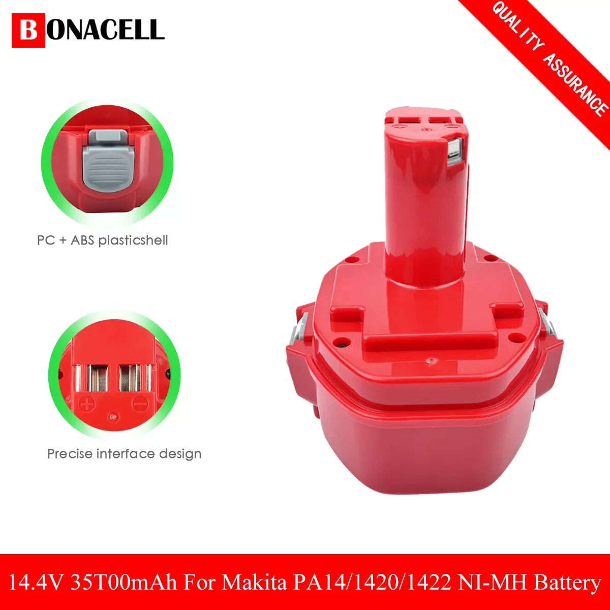 

Bonacell PA14 Power Tools Rechargeable Battery 3.5Ah NI-MH for Makita 14.4V Cordless Drills screwdriver Battery 1420 1433 1434