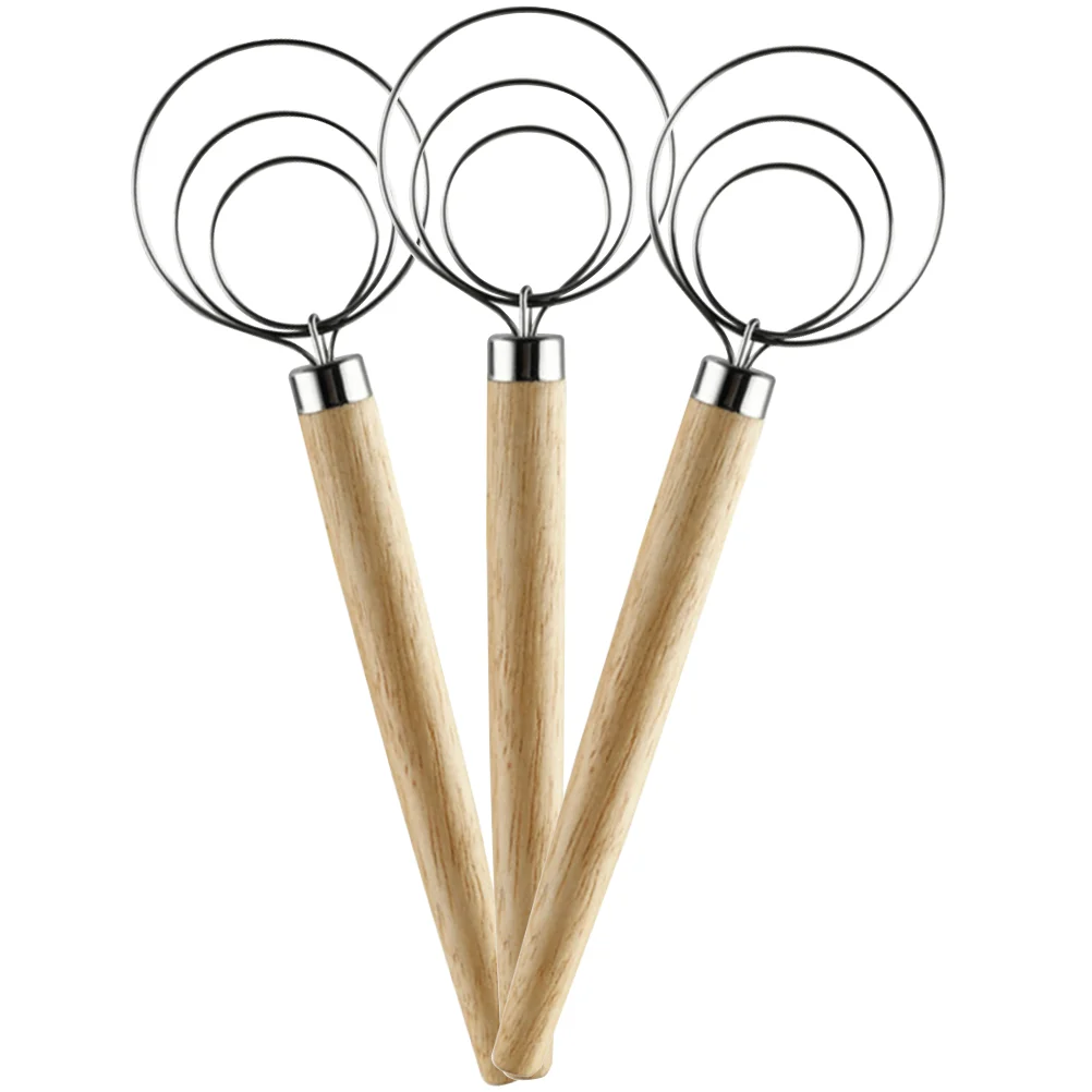 

3 Pcs Kitchen Wire Whisk Household Tools Bread Mixer Danish Bread Whisk Balloon Whisk Mixer Beat Eggs Cream Pastry Whisk