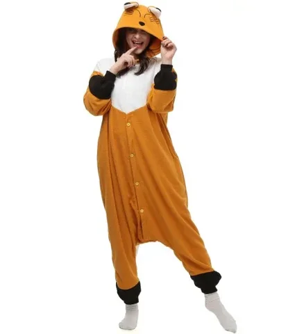 HKSNG новая оранжевая женская пижама мистер лиса высокое качество Взрослые Унисекс зимние искусственные животные костюм для косплея домашняя одежда