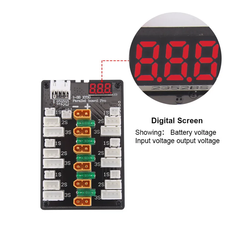 New XT30 Plug 1S-3S / XT60 Plug 3S-4S Lipo Battery Parallel Charging Board with Voltage Tester For IMAX B6 B6AC Balance Charger