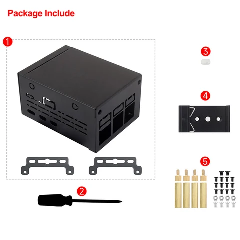 Металлический корпус промышленного класса Raspberry Pi 5, поддержка D, установка кулера PCle/PoE, защитный металлический корпус для RPi Pi 5