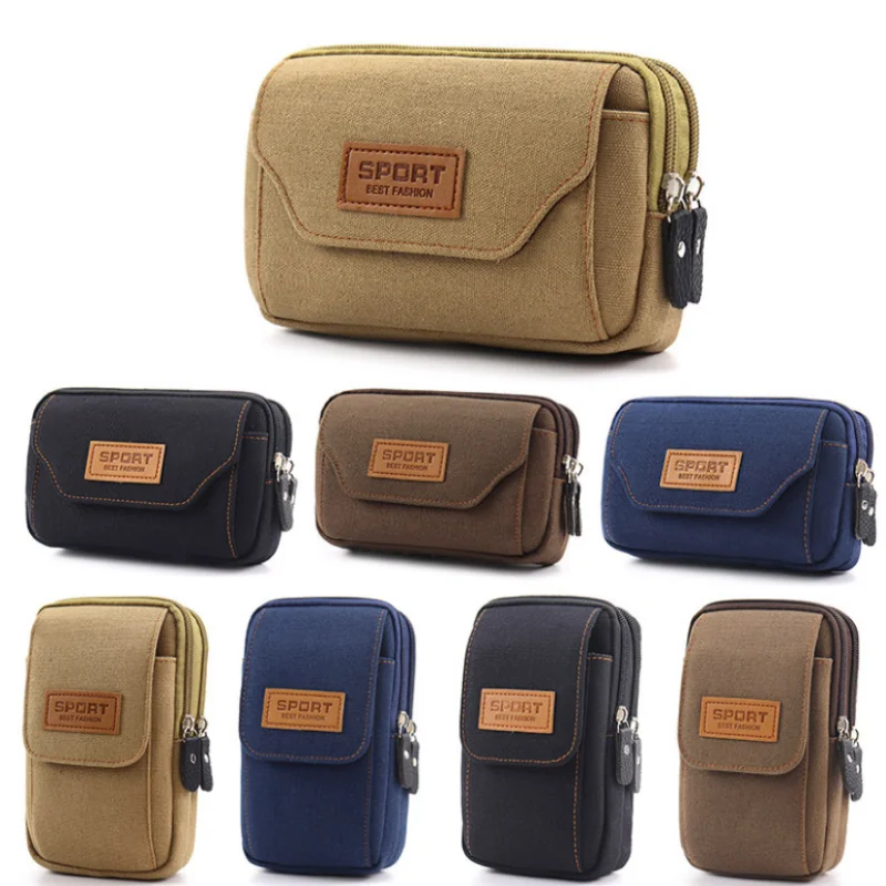 

Waist For Bag Waist Belt Chest Phone Wear Mini Outdoor Ba Inches Bag Bag Vintage Boy 6.5 Packs Sport Crossbody Mobile Men Canvas