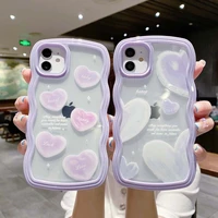 romantic purple love wave pattern bumper shockproof case for iphone 13 12 11 pro max transparent cover for iphone xs max xr x