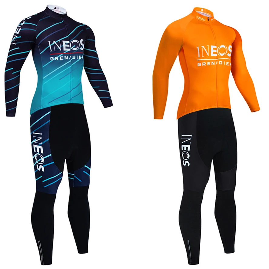 

2024 Orange INEOS Cycling Team Jersey ITALIA Men Winter Road Bike Jacket Maillot Pants Set Ropa Ciclismo Fleece Bicycl Clothing
