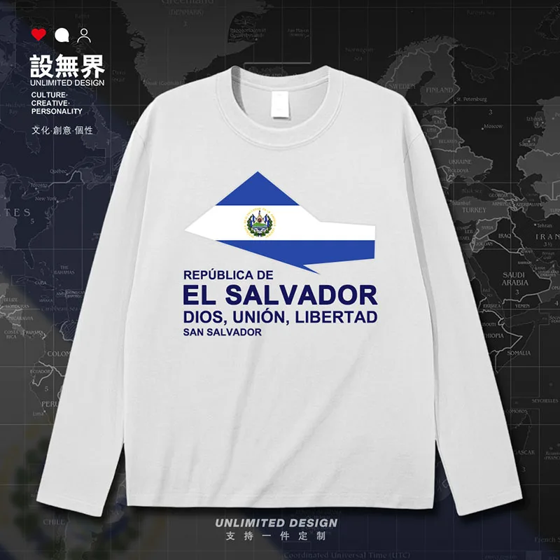 El Salvador SLV Map мужская футболка из хлопка с короткими рукавами спортивная модная