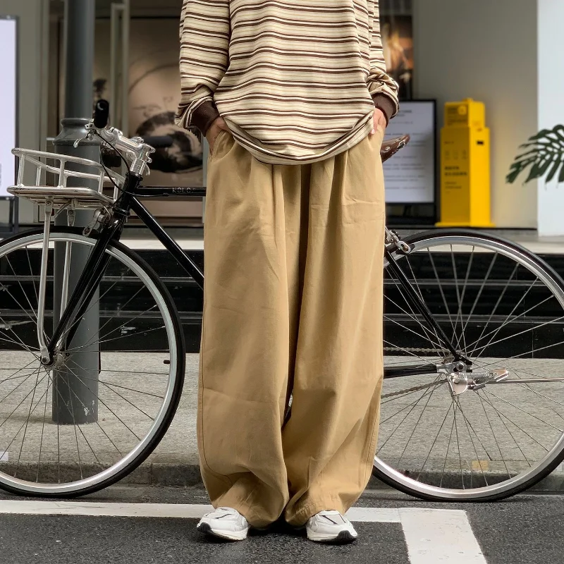 

Vintage Trousers Korean Casual Pants Men's Fashion High Wait Street Students All-match Men's Clothing Baggy Mens Pants