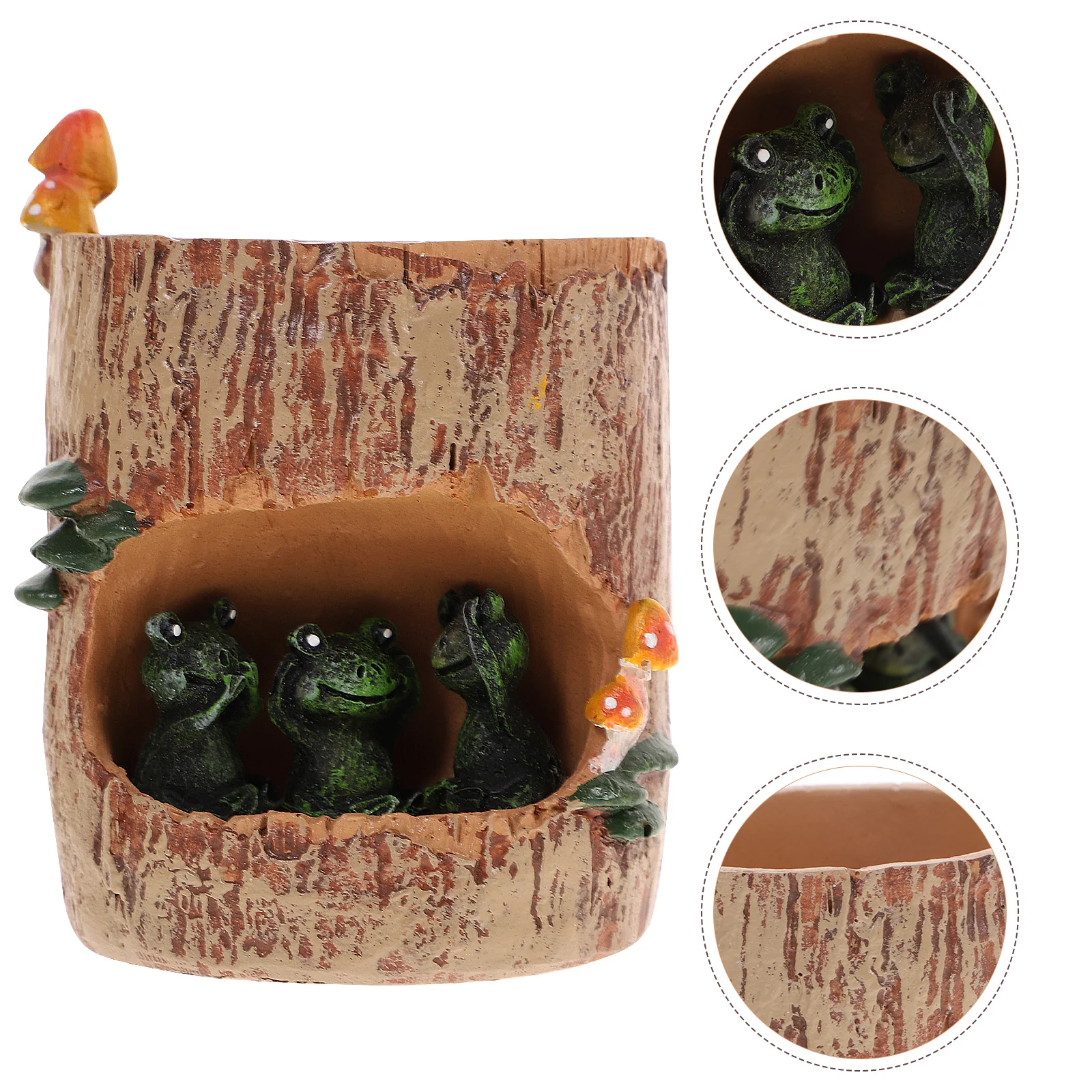 

Flower Pot Resin Pot Bonsai Trough Box Tree Stump Planter Cartoon Pots Desktop Decorative Planter