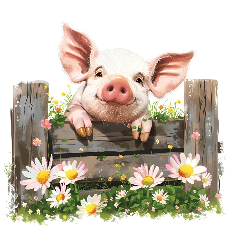 

Настенная наклейка ПВХ "Свинка с дереводом"