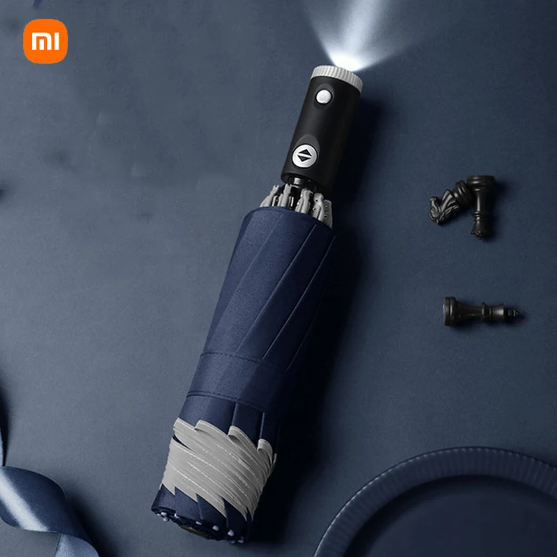 

Автоматический зонт Xiaomi, складной зонт с 10 ребрами, со светоотражающей полосой и светодиодной подсветкой