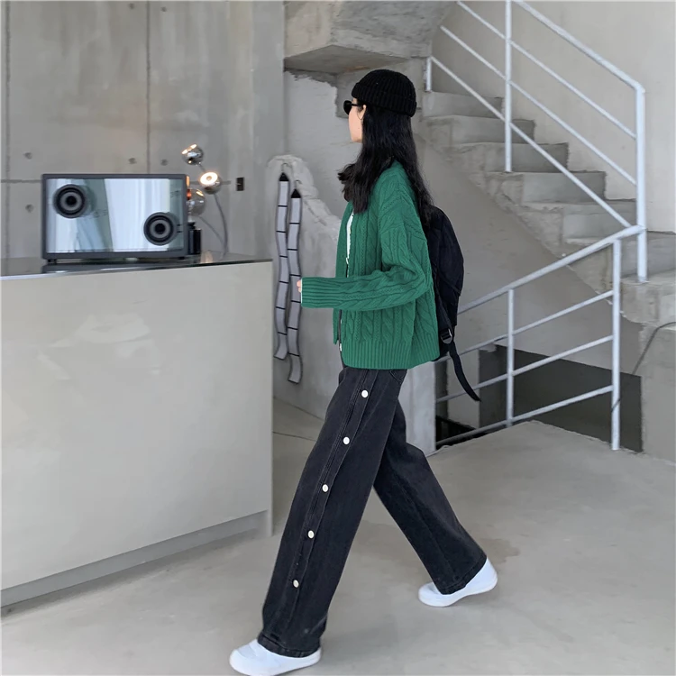 

N5190 джинсовые брюки, женские новые широкие брюки с высокой талией, свободные прямые брюки, джинсы