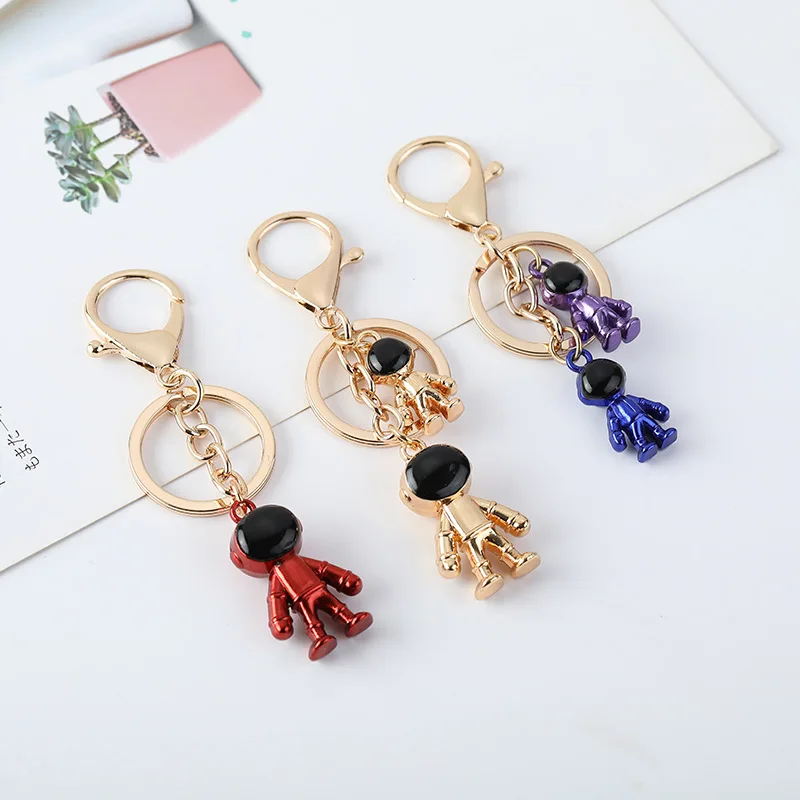 

K-pop Accessories New Fashion Handmade 3D Astronaut Space Robot Spaceman Keychain Keyring Alloy Gift For Man Friend