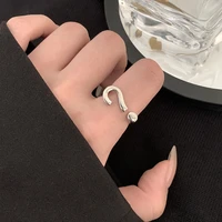 coconal women men gothic style question mark rings hip hop silver color finger ring fashion streetwear jewelry adjustable rings