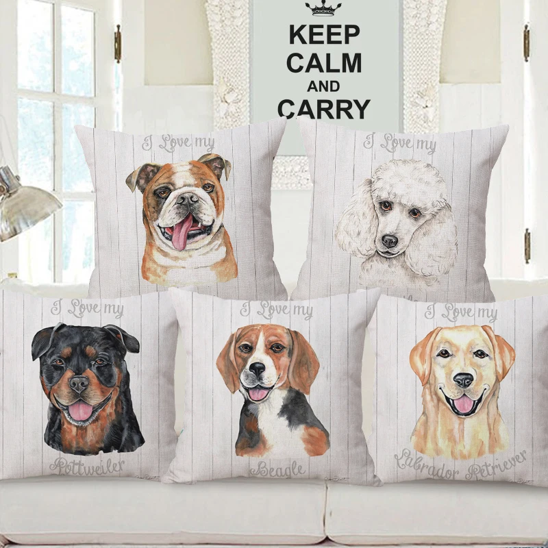 Наволочки с надписью I Love My Dogs |