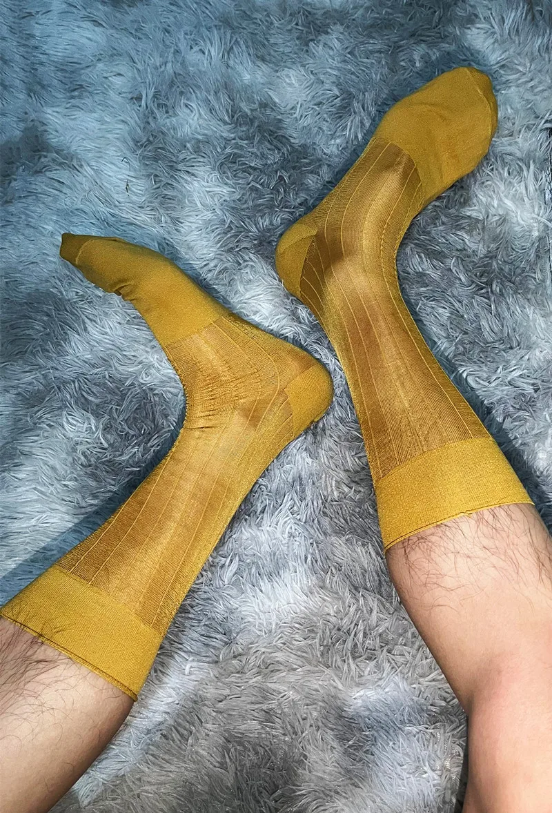 

Прозрачные носки, Классические носки для мужчин, короткие носки, экзотическая официальная одежда, золотые прозрачные носки, сексуальные су...