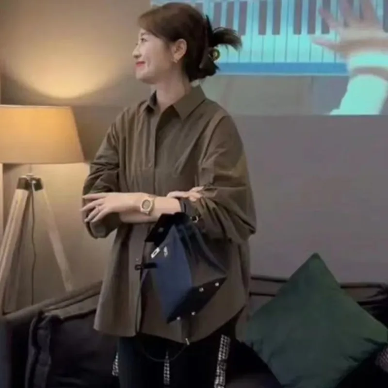 Японская и корейская свободная повседневная однотонная женская большая версия