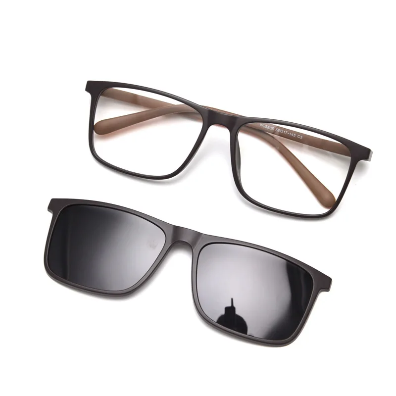 Очки солнцезащитные мужские с магнитной застежкой поляризационные квадратные