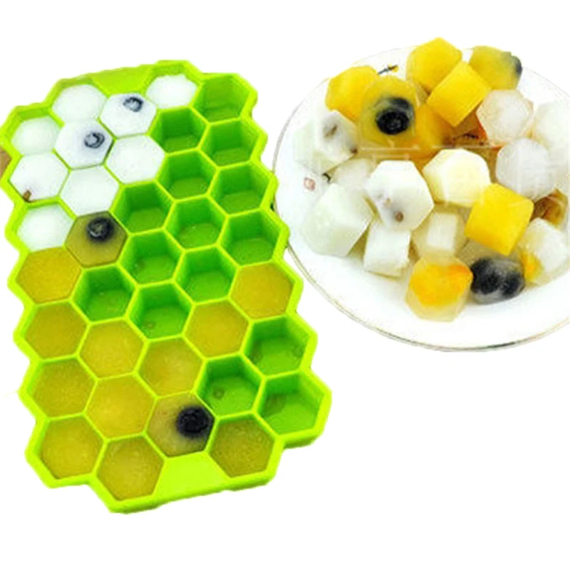 

37 Grid Creative Honeycomb Silicone Mold Ice Cube Tray With Lid DIY Ice Cream Jelly Maker Mould For Bar Kitchen