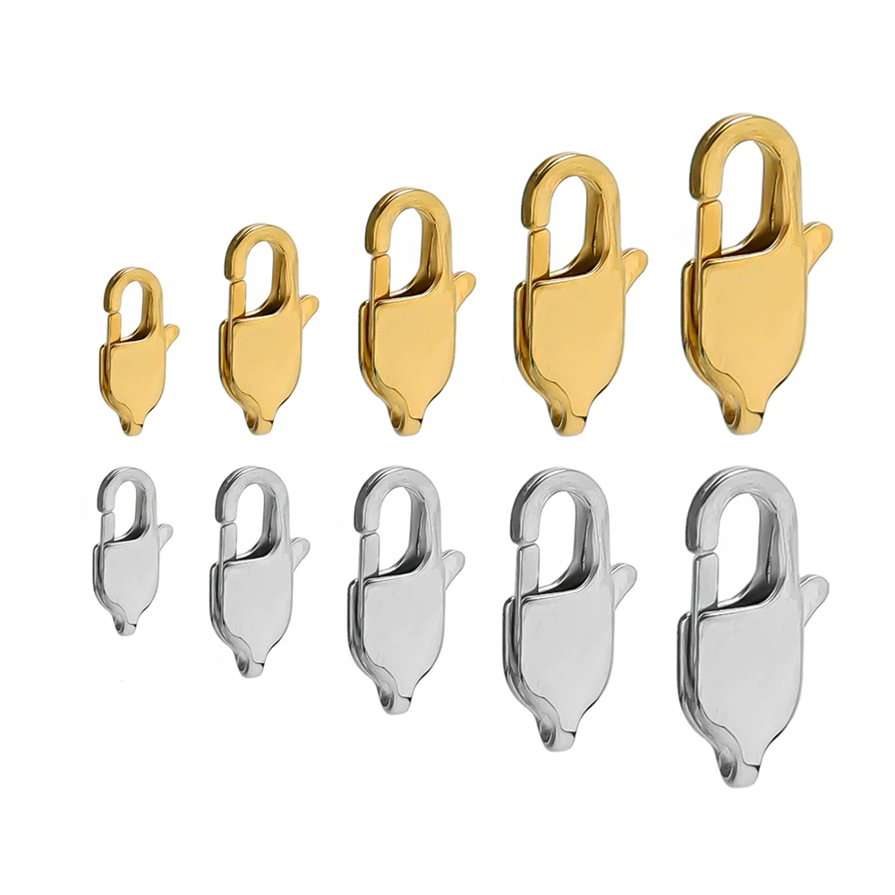 

10Pcs Stainless Steel Rectangle Lobster Clasps Necklace Hooks Bracelets Connector Findings DIY Chains Jewelry Making Supplies