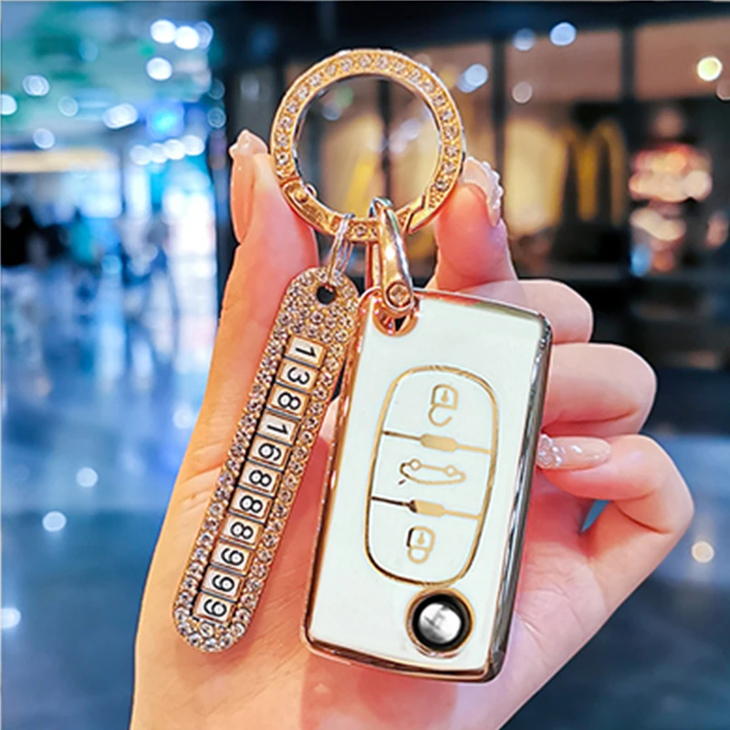 

ТПУ чехол для автомобильного ключа дистанционного управления чехол для Peugeot 3008 5008 107 207 307 308 407 607 для Citroen Xsara Picasso C5 C6 C8 брелок