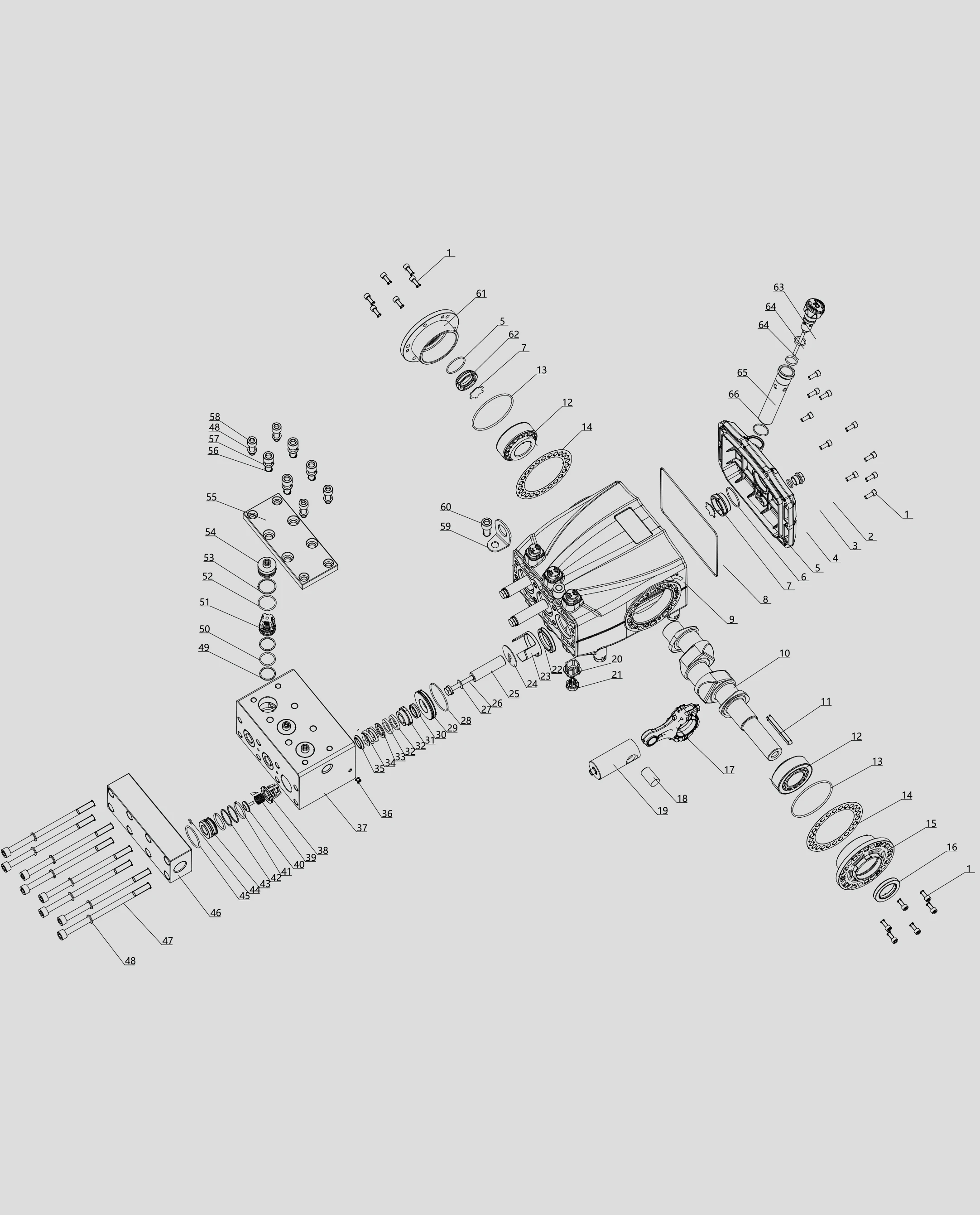 Водяной насос высокого давления GDT 30-56 л/мин 250-600 бар для обратного осмоса
