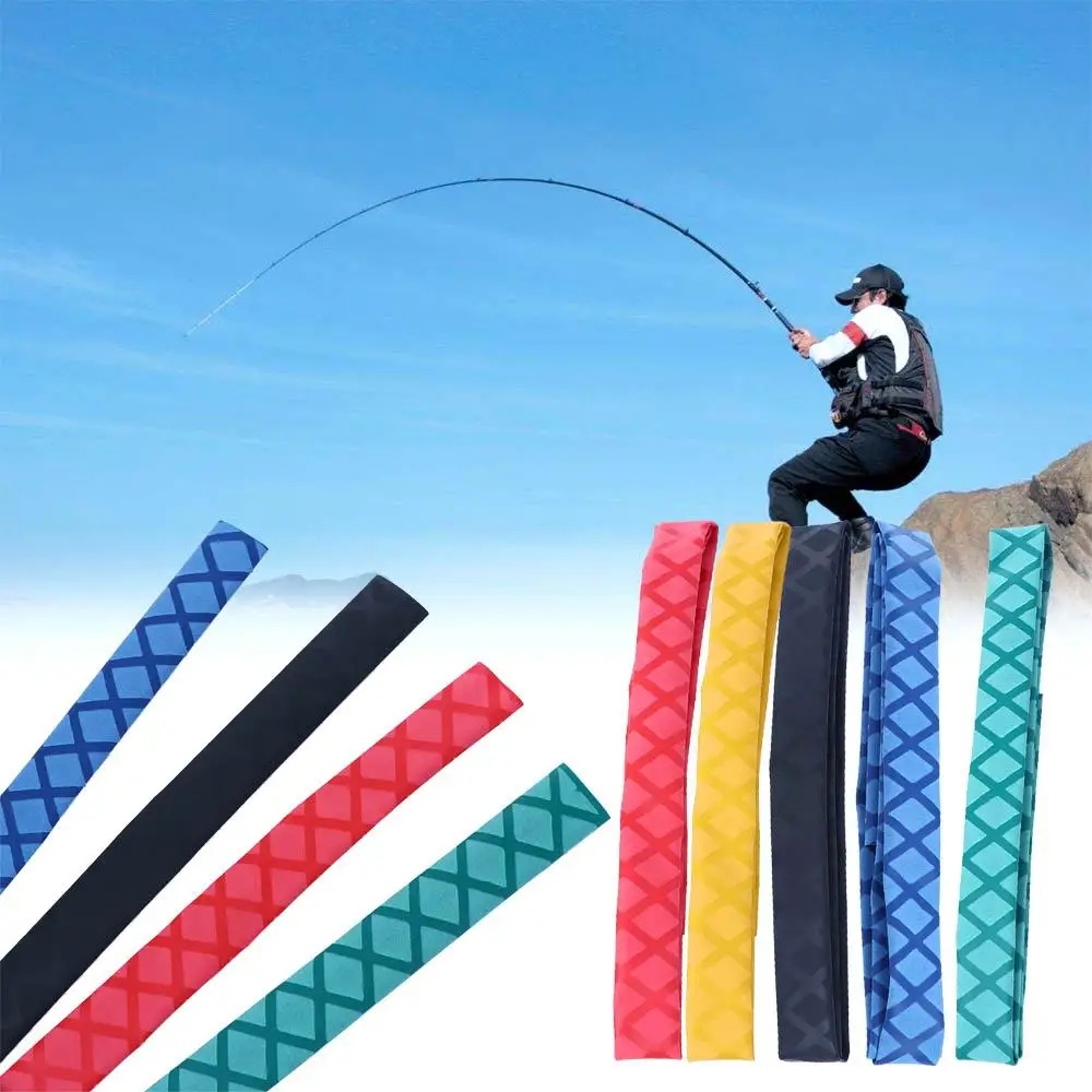 

1M 18/20/22/25/28/30/35mm Non-slip Heat Shrink Wrap Tubing Fishing Rod DIY 5 Colors Badminton Racket Sleeve Tube