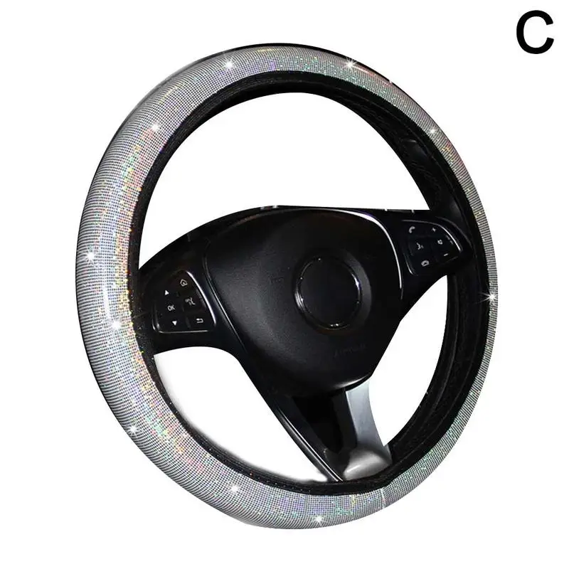 

37/38 см чехол на руль автомобиля, универсальный блестящий кристалл с бриллиантами, набор колес, стайлинг автомобиля, женские аксессуары с бриллиантами