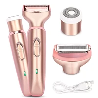 professional 2 in 1 women epilator electric razor hair removal painless face shaver bikini pubic hair trimmer home use machine