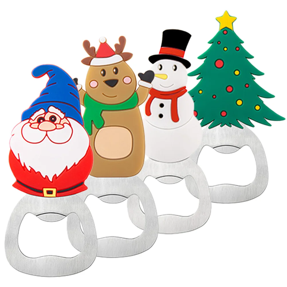 

Opener Bottle Beer Christmas Canopeners Partytool Lid Metal Holiday Cap Bar Santa Snowman Tree Favors Accessories Stopper
