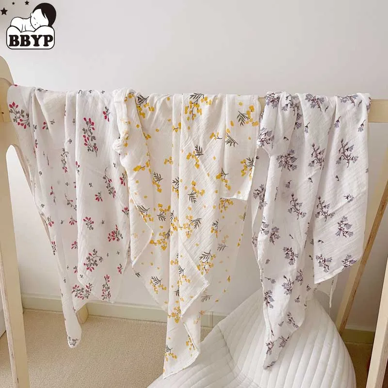 

2 Layers Baby Gauze Cotton Blanket Newborn Receiving Swaddle Wrap Bath Towel Infant Sleepsack Bedding Stroller Cover