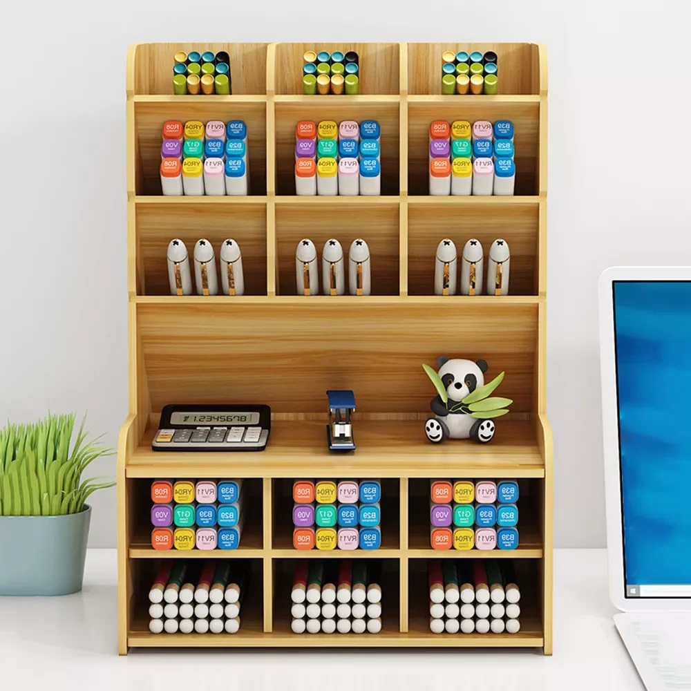 

Desk Organizer for Pens Storage Brush Stand Desk Pencil Holder For School Supplies Kawaii Stationery & Office Makeup Storage