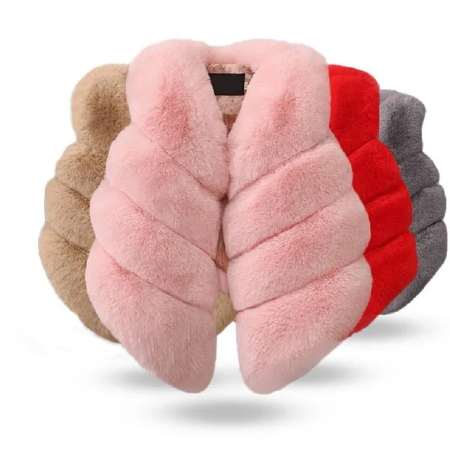 

Children Girls Faux Fur Vest Autumn &amp Winter Fashion Thick Warm Colorful Waistcoat Kids Outerwear Baby Girl Christmas Clothes