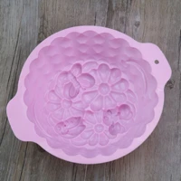 silicone big cake molds flower crown shape bakeware baking tools 3d bread pastry mould pizza candy mold for ice mold cookie mold