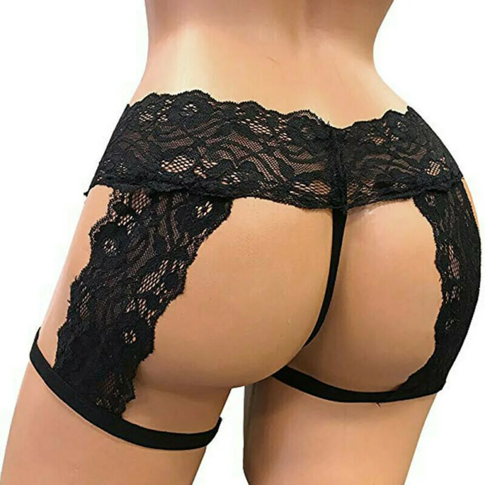 

Men's Sexy Sissy Underwear Lace Thongs Enhance Pouch Briefs Underpants Open Butt Gay Panties Harness Belt Strap Erotic Lingerie