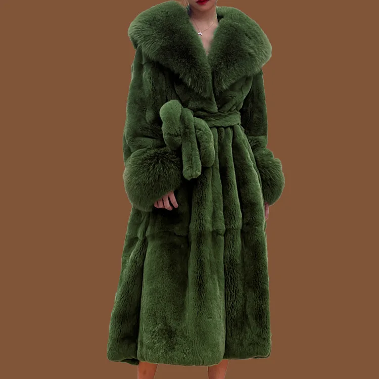 Women's Mid-length Extra-thick Loose Casual Coat with Large Fur Collar Fashion Faux Fur Coat for Autumn/Winter 2022