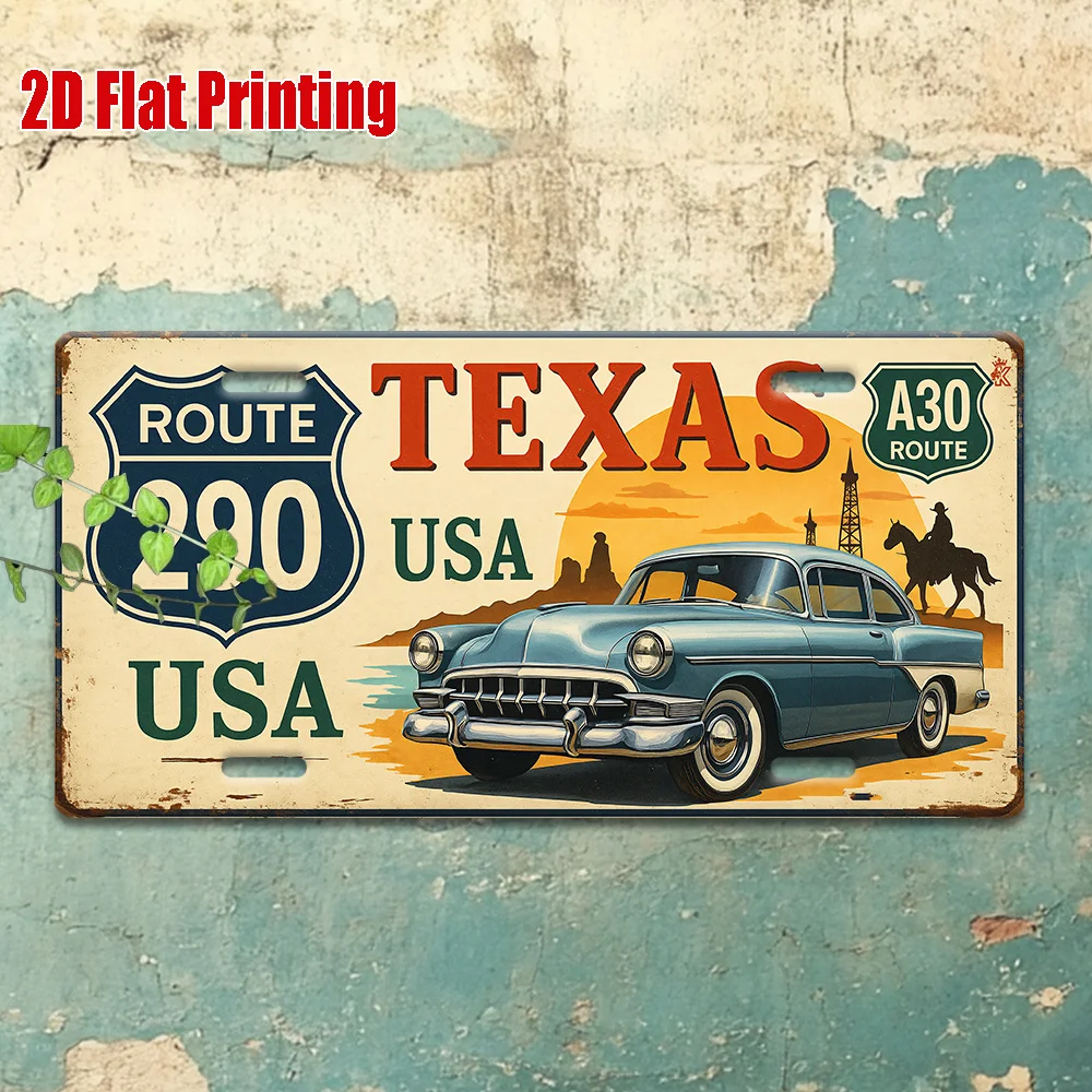 

Винтажная металлическая табличка Texas Highway 290