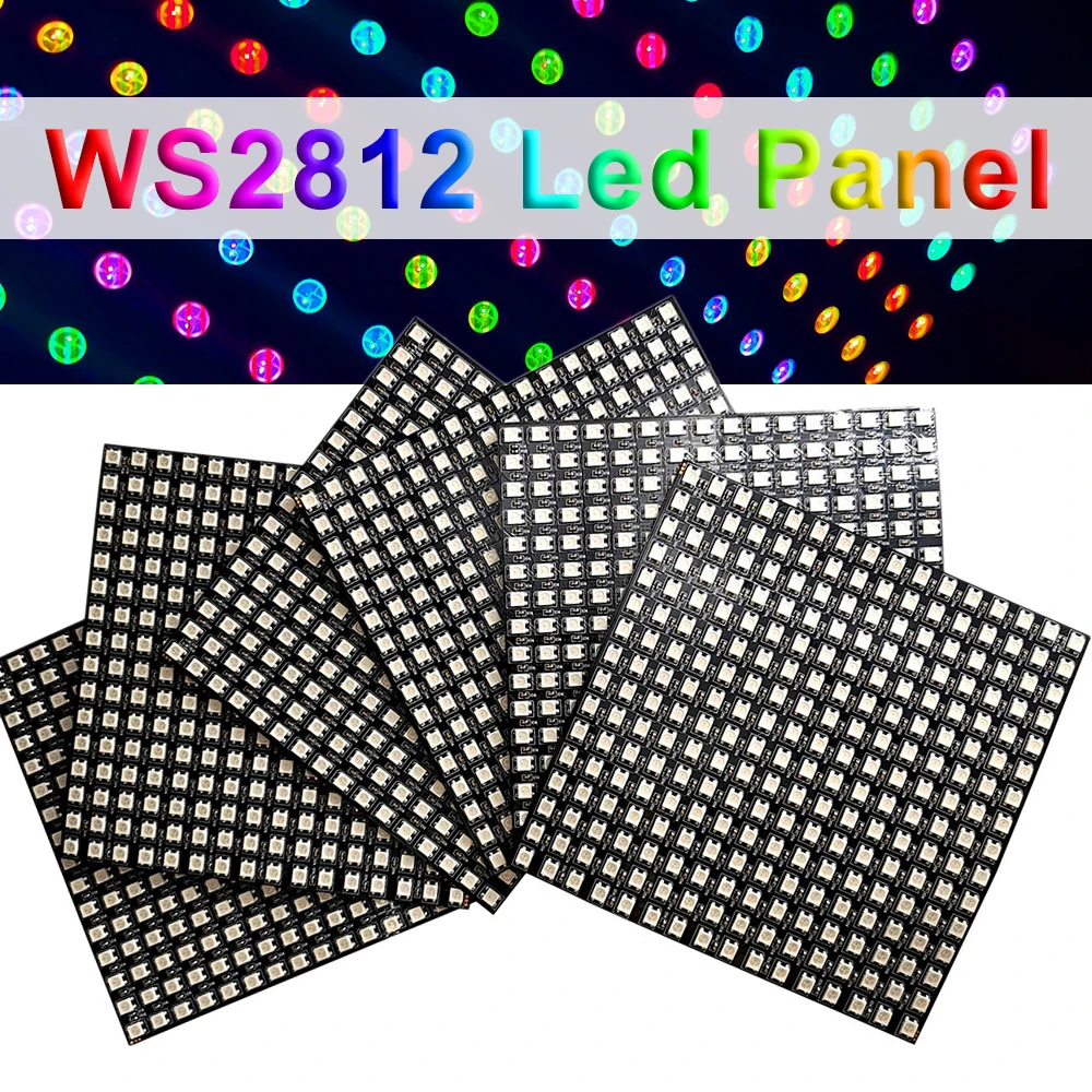 

8x8 16x16 8x32 WS2812B Individually Addressable LED Panel Digital Flexible 5050 RGB Matrix Screen Module Light DC5V 64/256Pixel