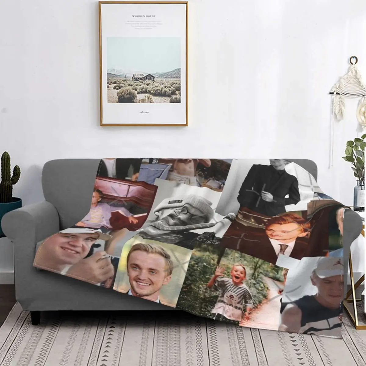 

Manta con estampado de Tom Felton, colcha para cama a cuadros, manta de Anime con capucha, toalla de playa de lujo