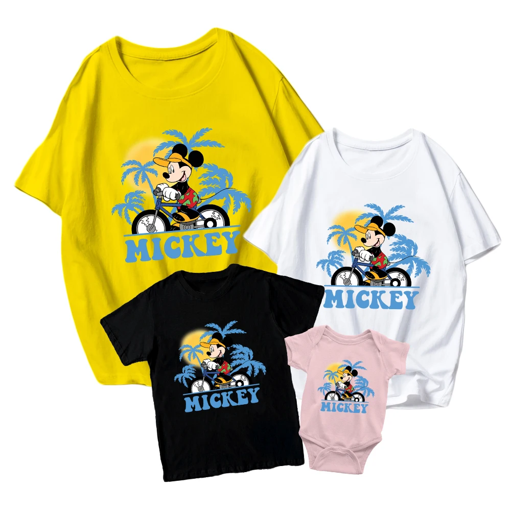 

Baby Girl Boy Disney Cartoon Character Mickey T-shirt A Family Of Three Or Four Adults Unisex 2022 New All-match Leisure Vacatio