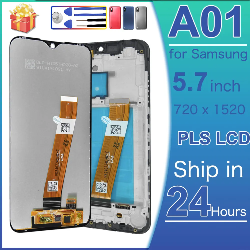 Фото Проверенный ЖК-дисплей для Samsung Galaxy A01 A015F, сенсорный экран в сборе, замена ЖК-экрана для телефона Samsung A01 №1