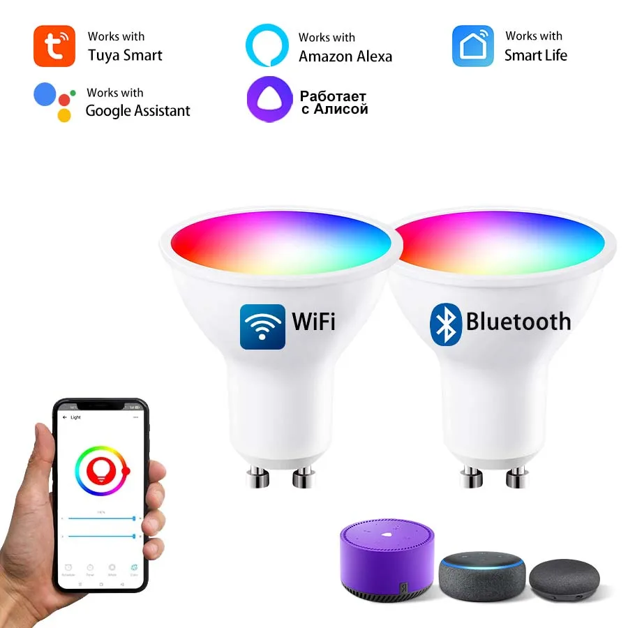 

Светодиодная лампа GGBEE GU10 RGB 5Вт