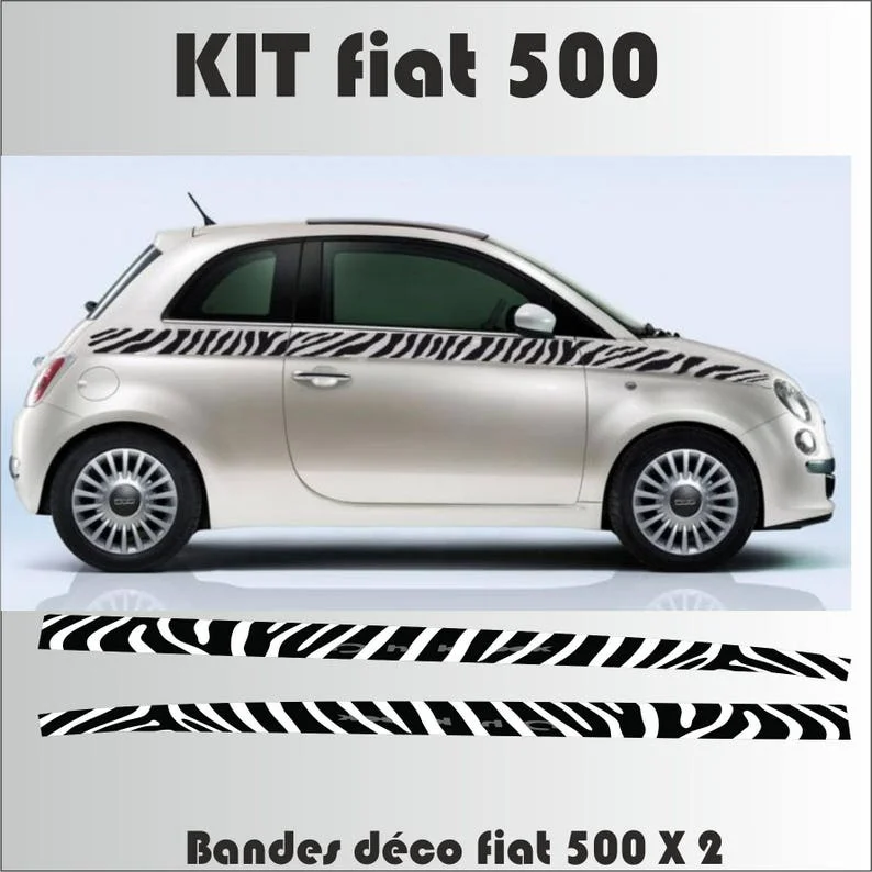 

Kit Stickers sticker kit strip zebra Fiat 500