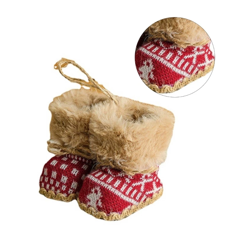 Рождественские вязаные сапоги подвеска рождественское дерево подвесное