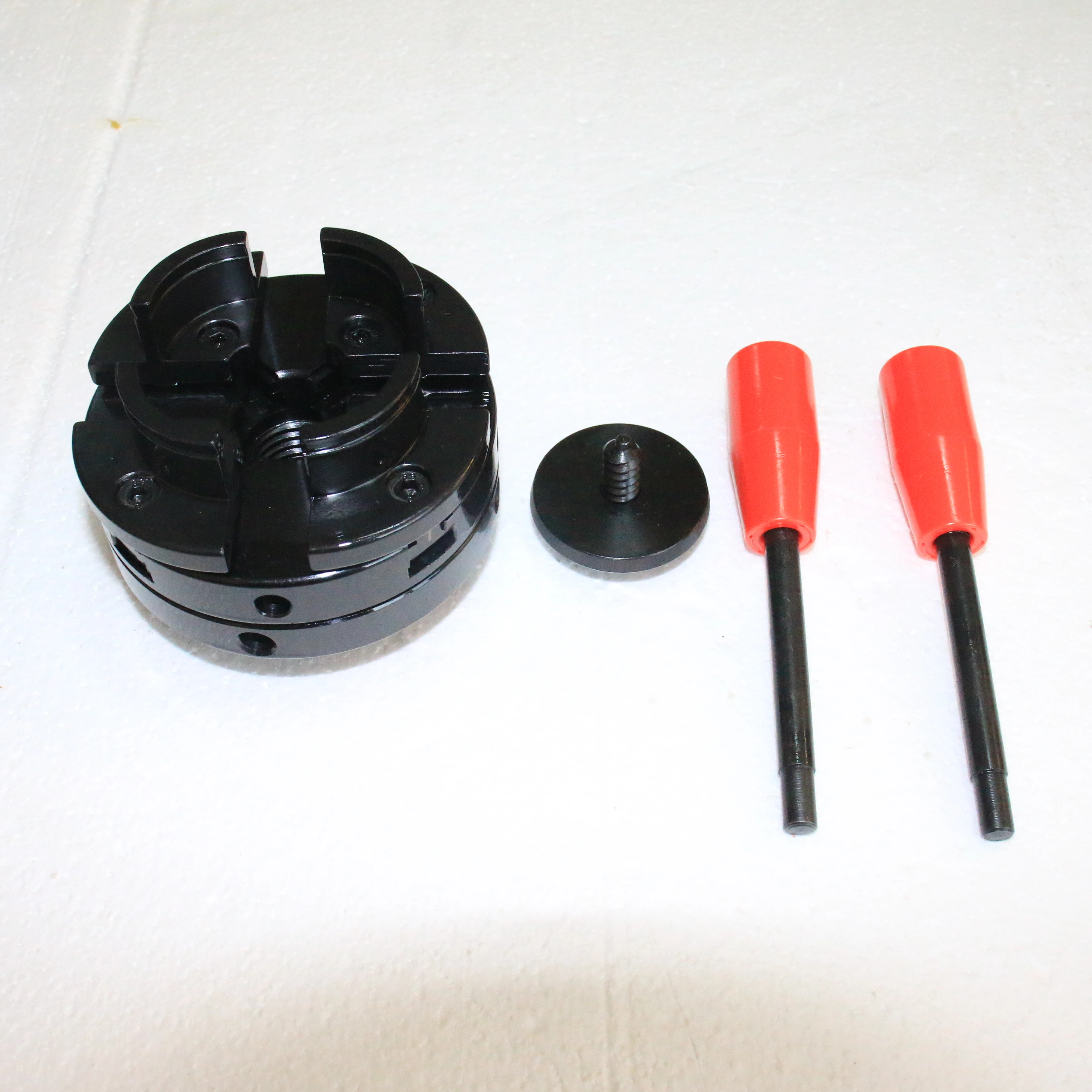 

4 inch Self-Centering wood turning chuck Large flat jaw chuck for woodworking Bevel gear chuck